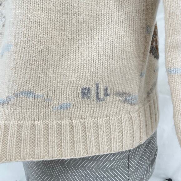 Vintage Ralph Lauren Wool Sweater Sled Dog Huskies Winter Holiday Hoodie Size S - Picture 9 of 16